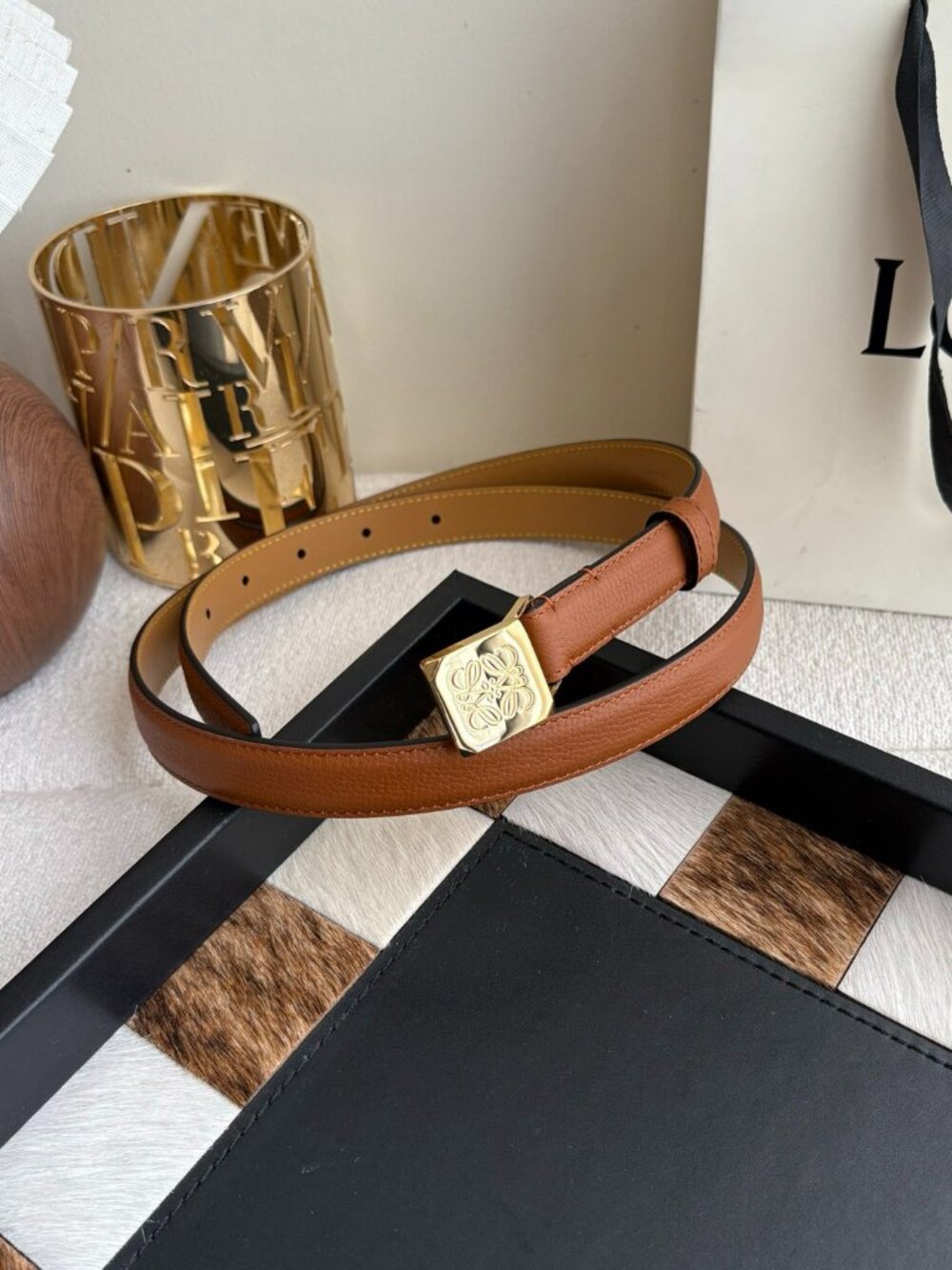 Loewe Women's Brown Leather Belt size 85